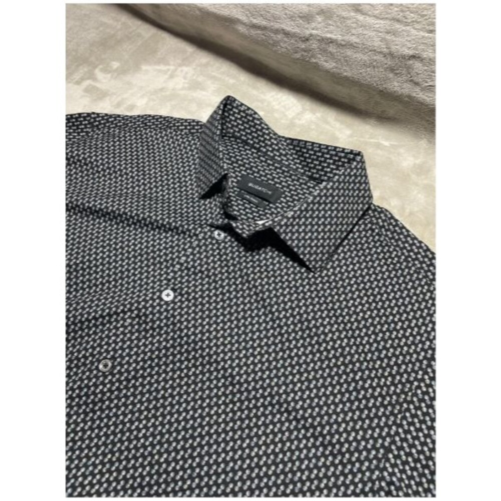 Bugatchi Button Up Shirt Men's XXL Black Short Sleeve 8 Way Stretch
